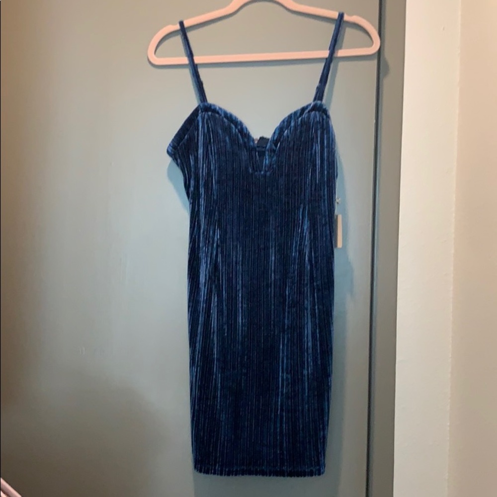 Blue velvet dress